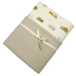 Krabbeldecke - beige Baumaschinen