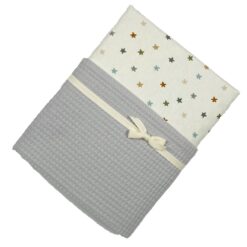 Krabbeldecke - hellgrau Sterne